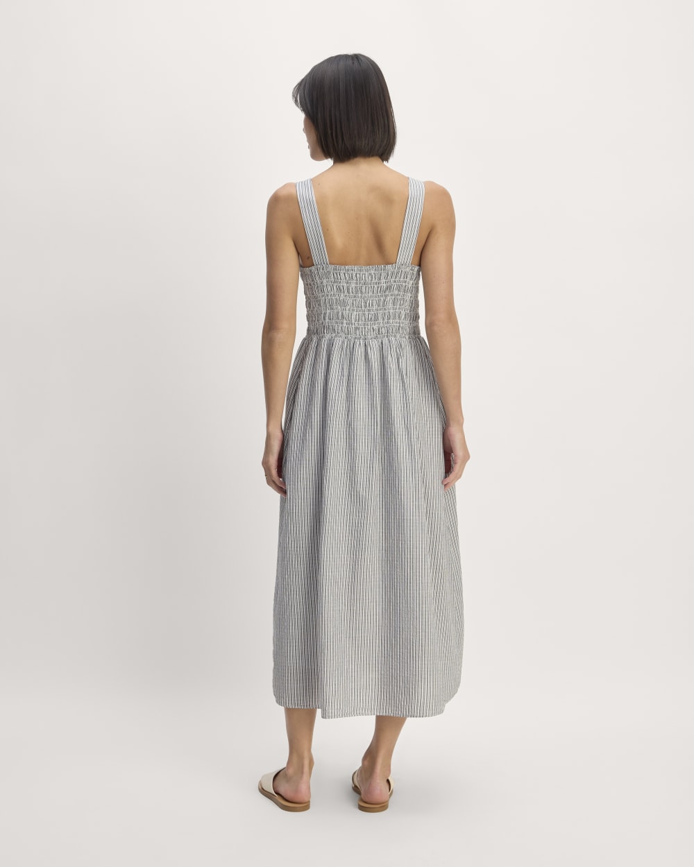 The Gauze Smock Dress | White / Black