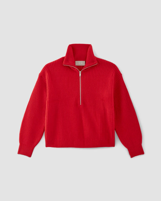 The Half-Zip Sweater in Luxe Merino | Classic Red
