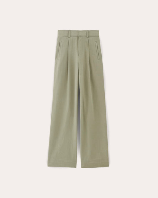 The Draper Pleated Pant in Buttersmooth | Seagrass | 30 Inseam