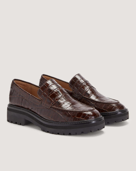 The Lug Loafer | Brown Crocodile