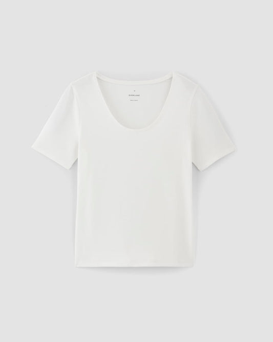 The Form Scoop-Neck Tee | White