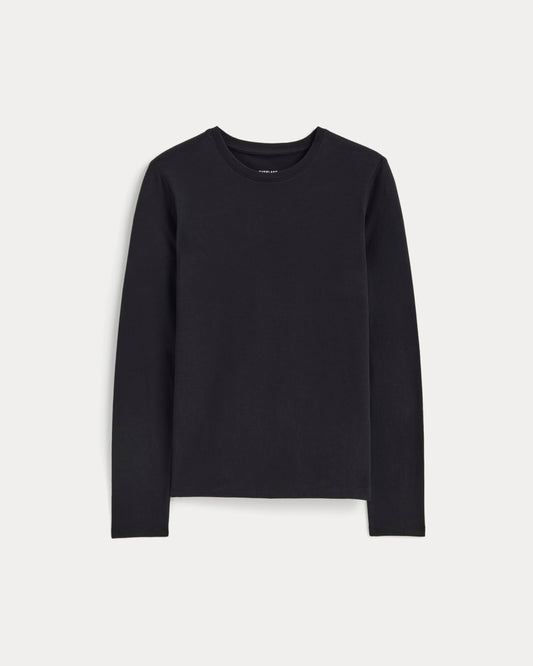 The Slim Long-Sleeve Crew in Essential Cotton | Black