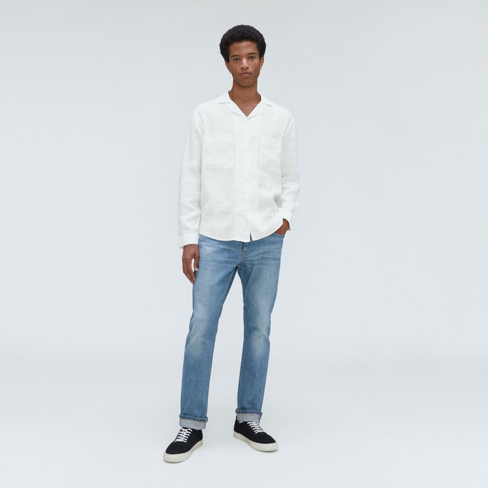 The Long Sleeve Linen Camp Shirt | White