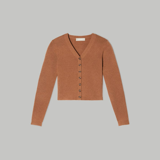 The Luxe Merino Cardigan | Tawny Brown