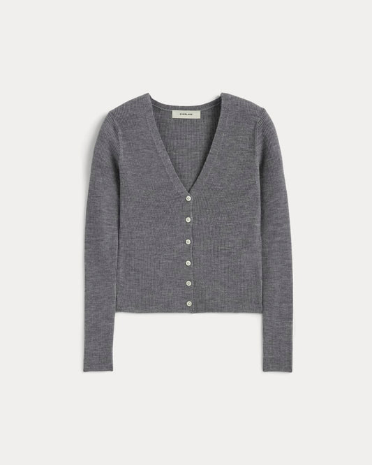 The Cardigan in Ultrasoft Merino | Heather Mid Grey