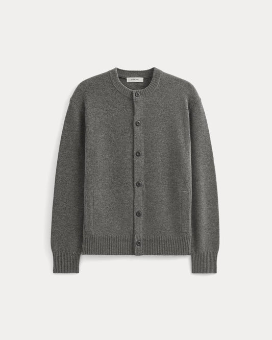 Luxe Merino Crew Cardigan | Heathered Charcoal