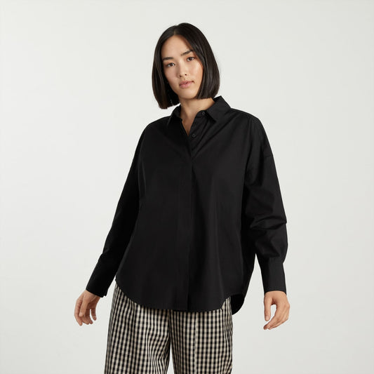 The Oversized Poplin Shirt | Black