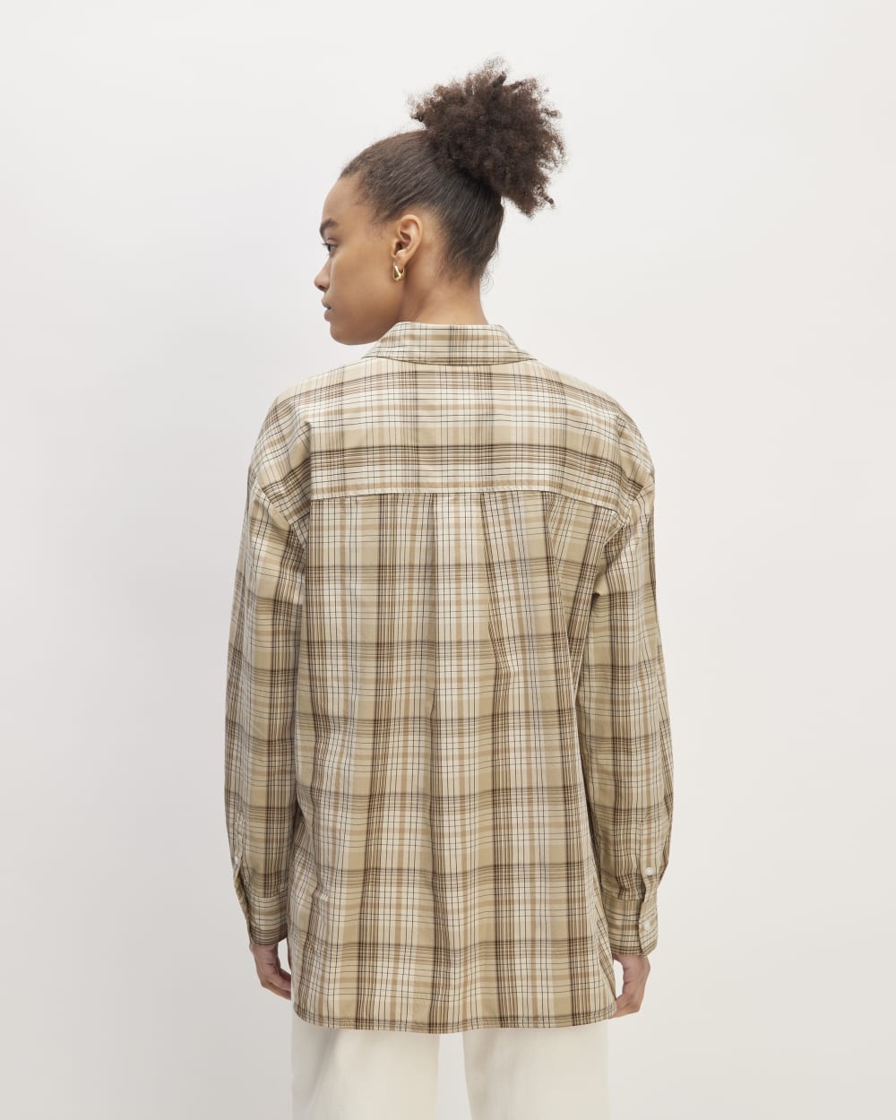 The Supima® Cotton Boyfriend Shirt | Pale Khaki Plaid