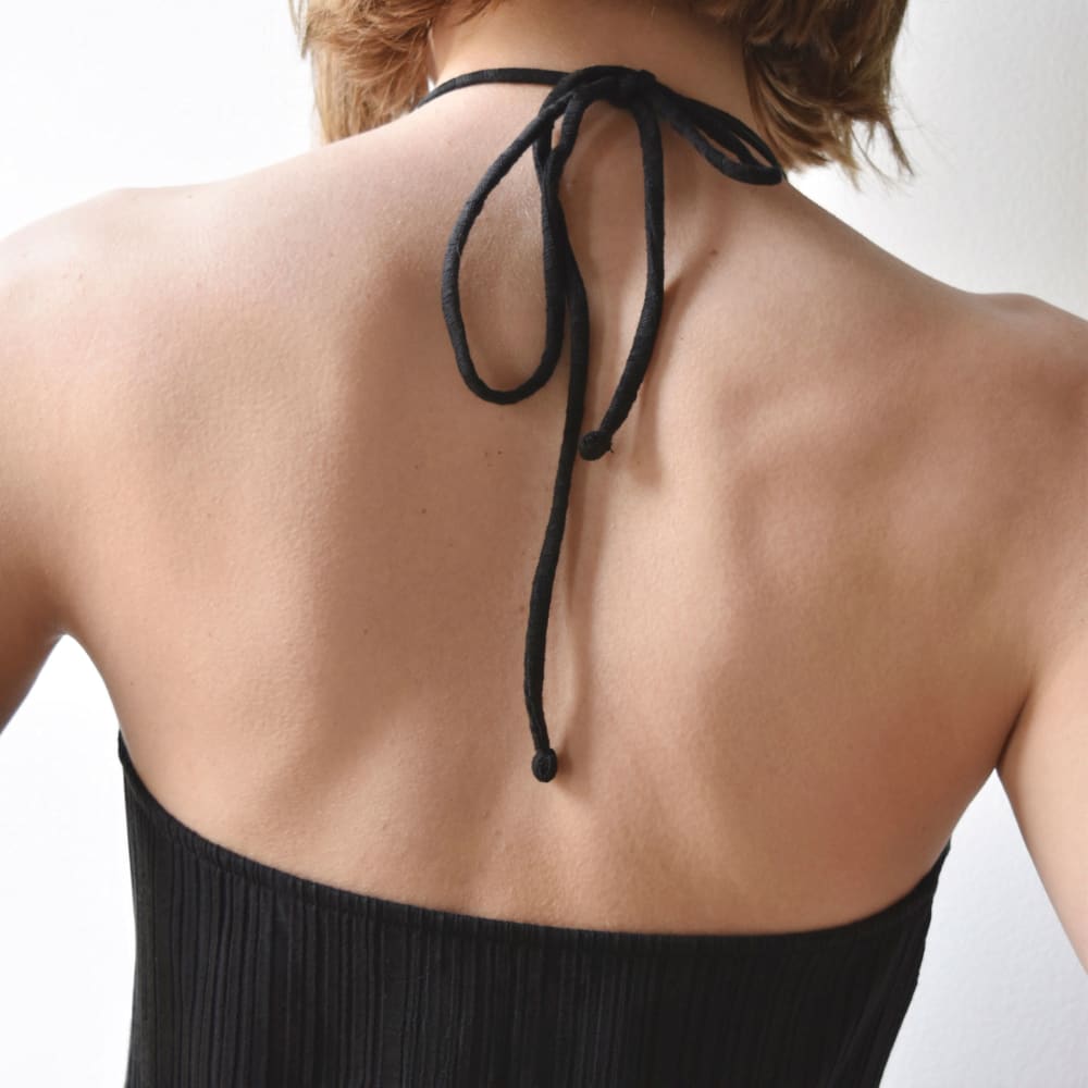 The Rib Soft Knit Halter Top | Black