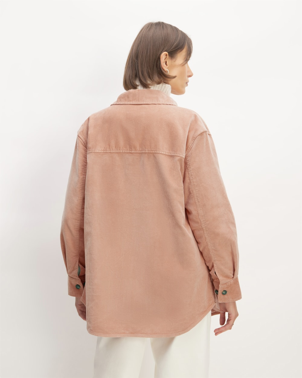 The Corduroy Oversized Shirt Jacket | Blush Pink