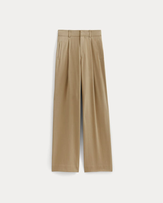 The Draper Pleated Pant in Buttersmooth | Ash Brown | 32 Inseam