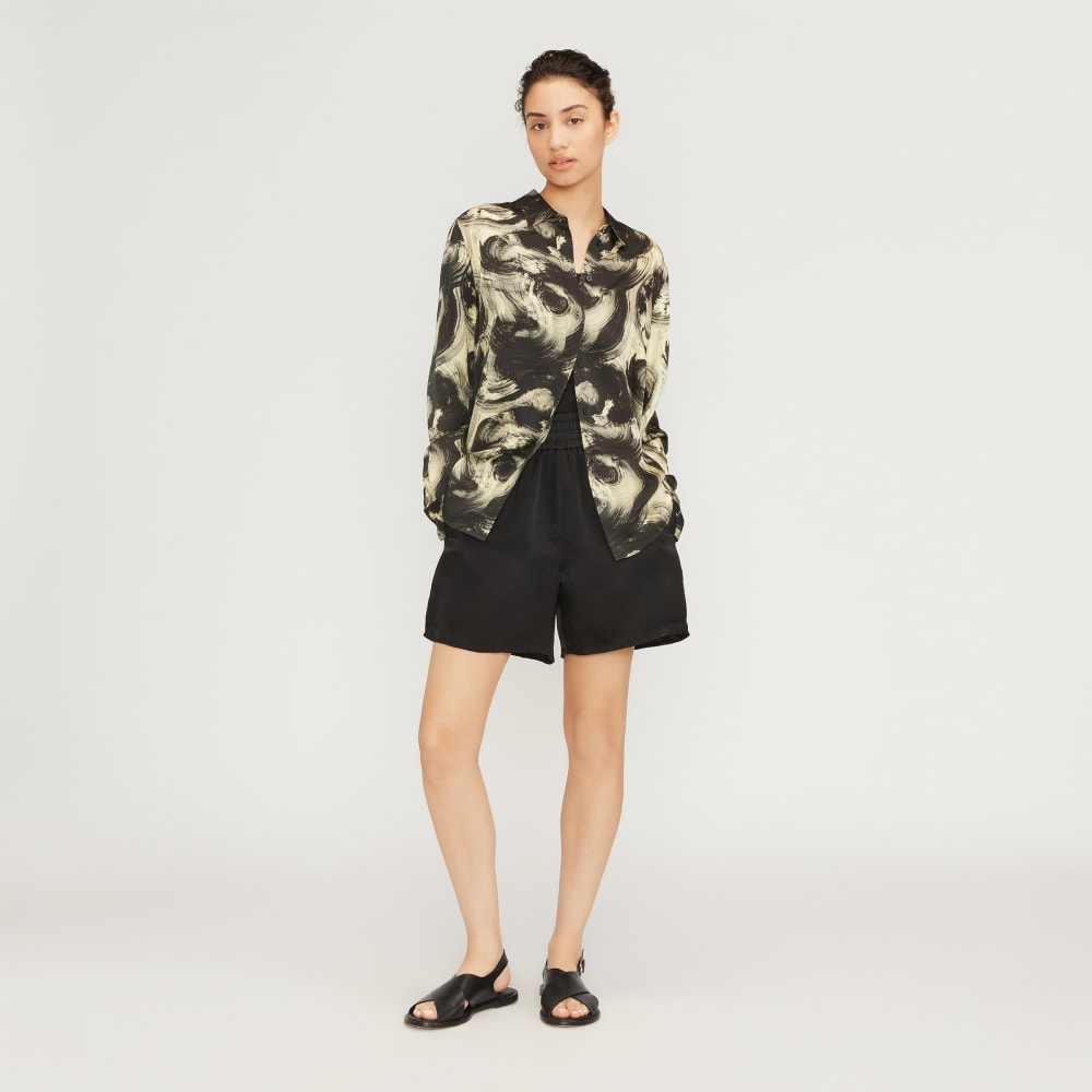 The Satin Pull-On Short | Black