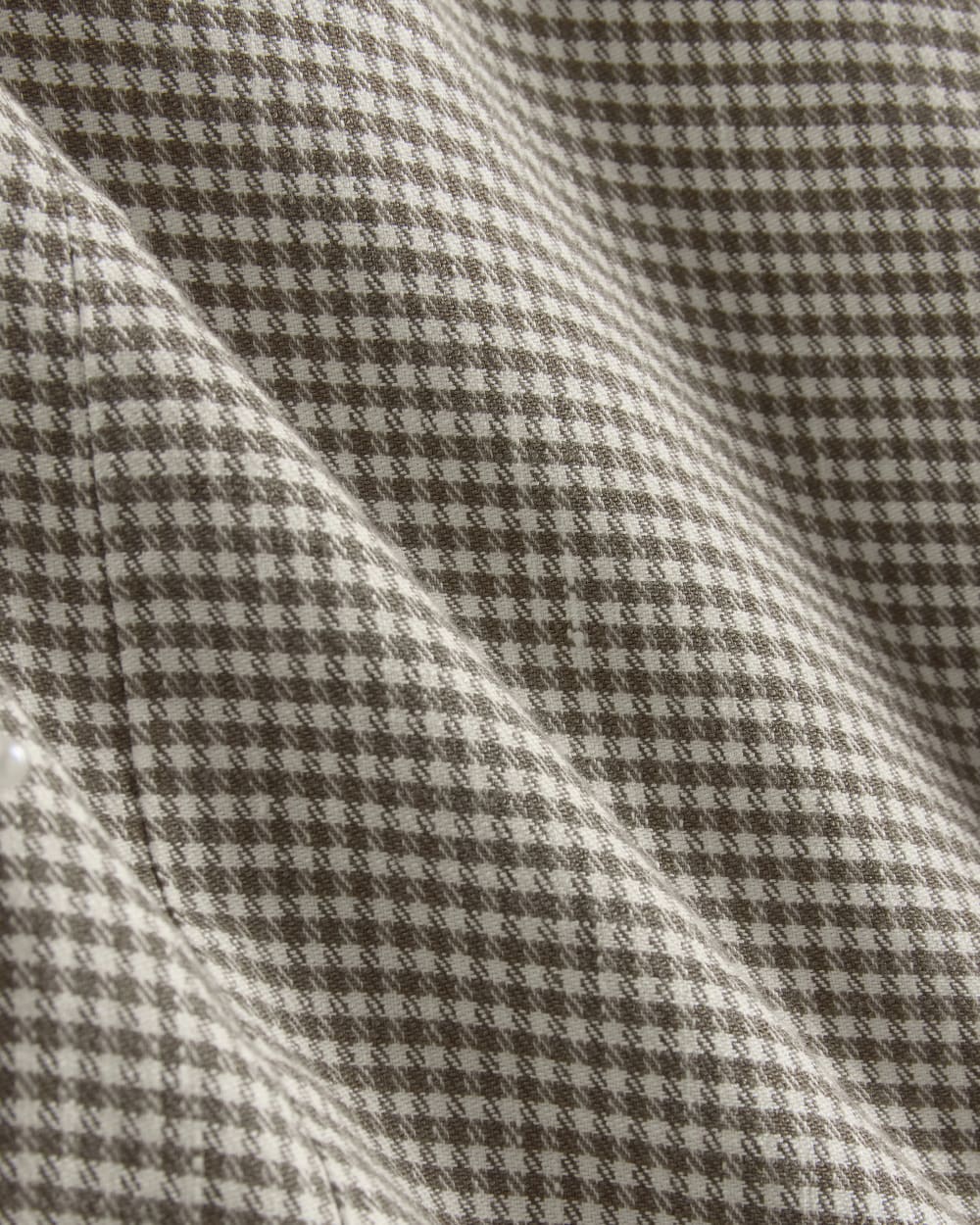 The Vest in Stretch Linen | Deep Taupe Mini Gingham