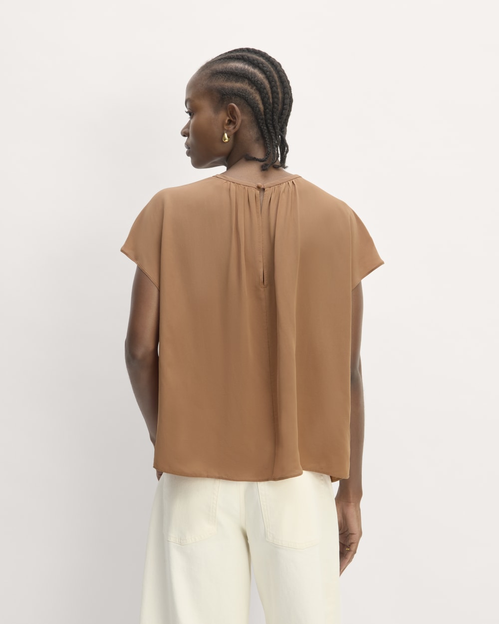 The Gathered Neck Top | Carob Brown