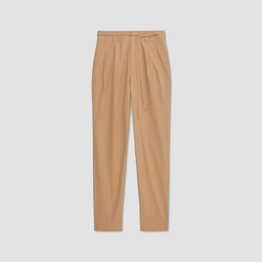 The Poplin Pleated Taper Pant | Caramel