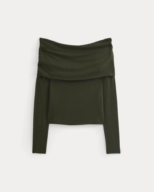 The Off-the-Shoulder Top in Butterluxe | Dark Green
