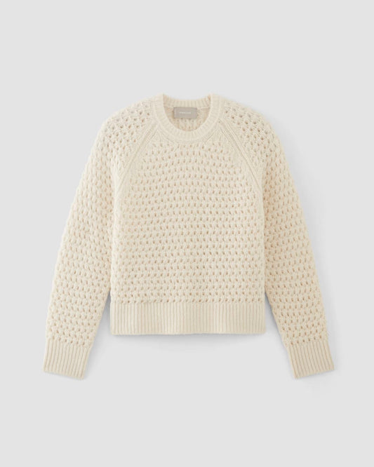 The Cloud Oversized Textured Crew | Bone