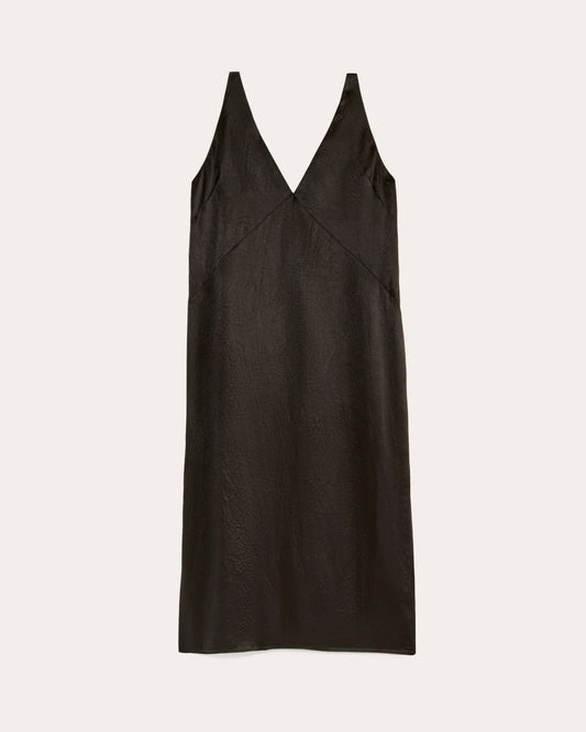 The Satin Slip Dress | Black