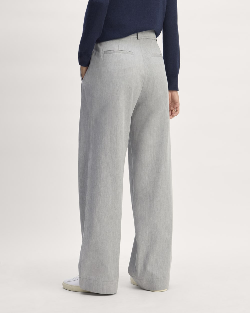 The Draper Pleated Pant in Buttersmooth | Heather Steel | 32 Inseam