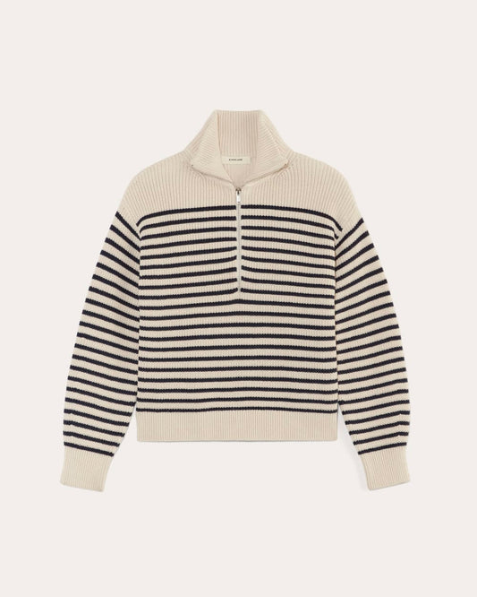 The Half-Zip in Everyday Cotton | Canvas / Navy