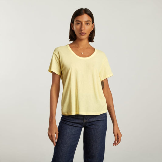 The Air Scoop-Neck Tee | Pastel Yellow