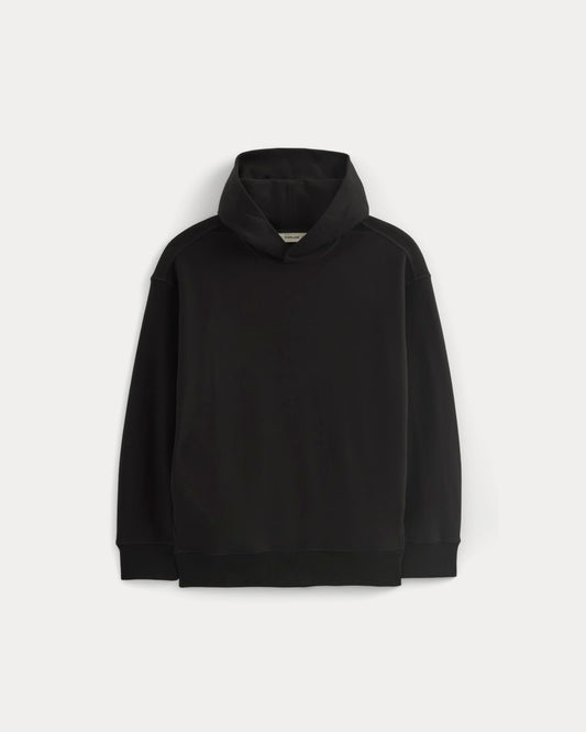 Twill Terry Jacquard Hoodie | Black
