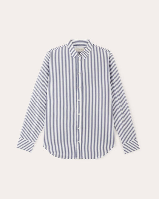 The Must-Have Shirt in Silky Cotton | White / Bellwether Blue