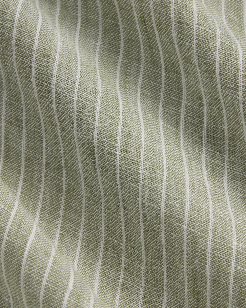 The Popover Dress in Linen | Oil Green / White