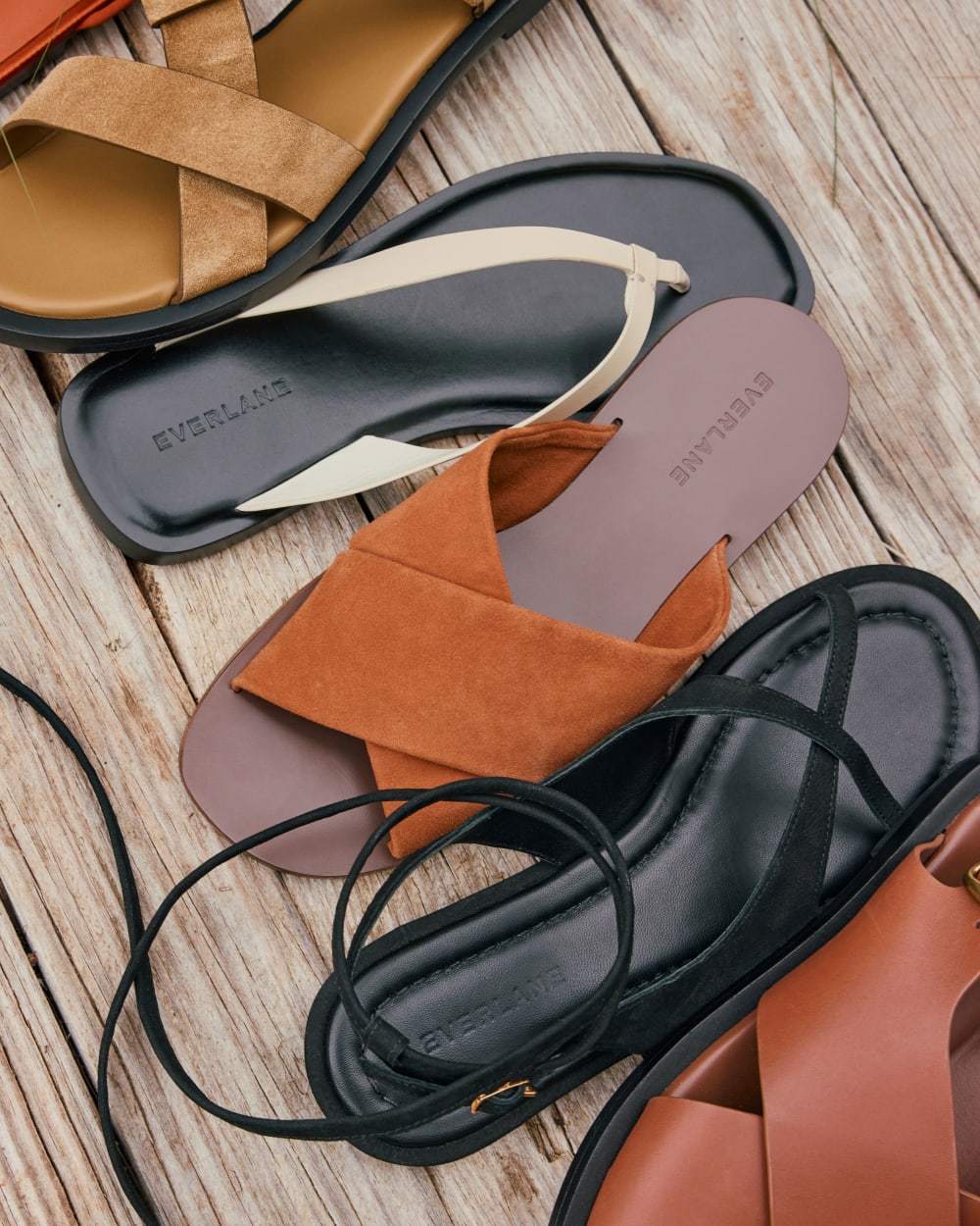 The Day Crossover Sandal | Saddle Brown Suede