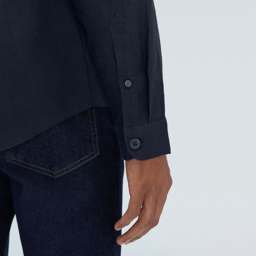 The Long Sleeve Linen Camp Shirt | Deep Navy