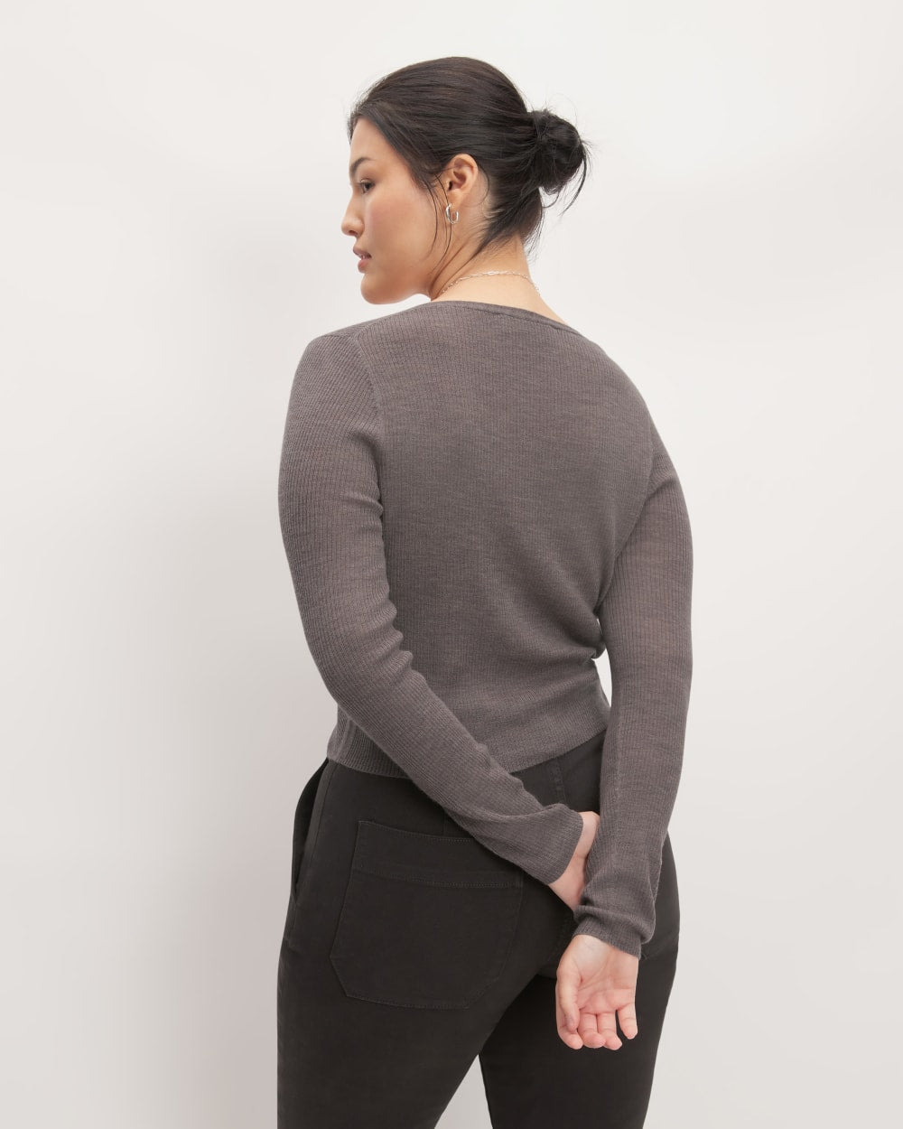 The Cardigan in Ultrasoft Merino | Heather Cocoa