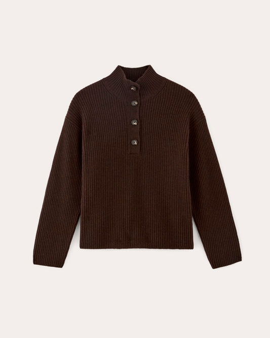 The Cocoon Henley in Wool Cashmere | Americano