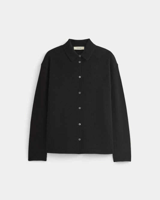Cashmere Button-Up Shirt | Black