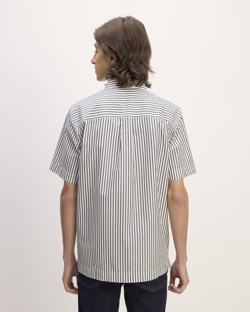 The Supima® Short-Sleeve Poplin Shirt | Optic White / Black