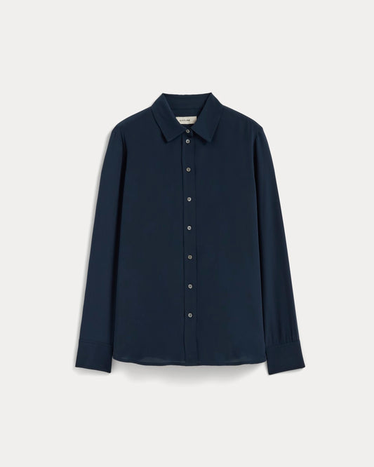 The Must-Have Shirt in Washable Silk | Navy