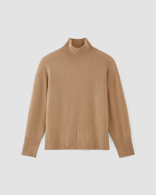 The Cashmere Oversized Turtleneck | Light Camel