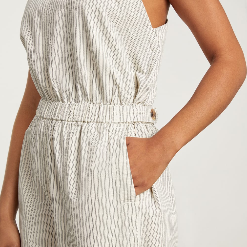 The Fatigue Apron Jumpsuit | Navy Stripe