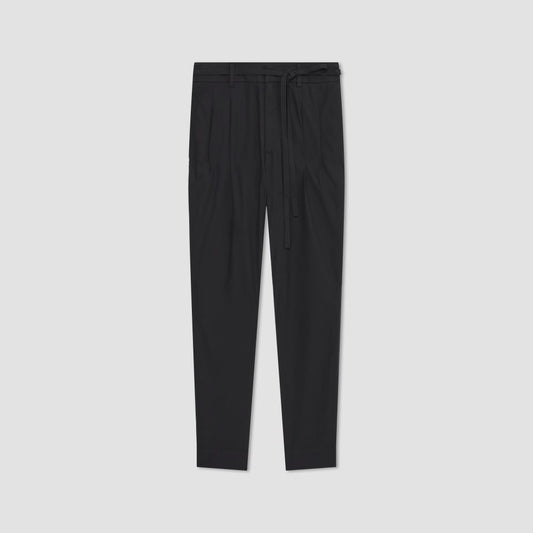 The Poplin Pleated Taper Pant | Black