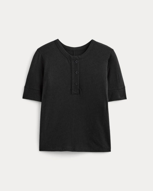 The Henley in Cotton Linen | Black