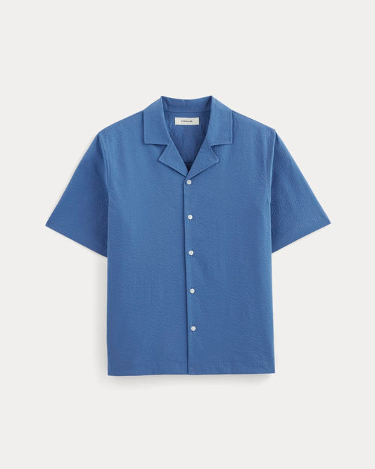 The Seersucker Resort Shirt | Soft Cobalt
