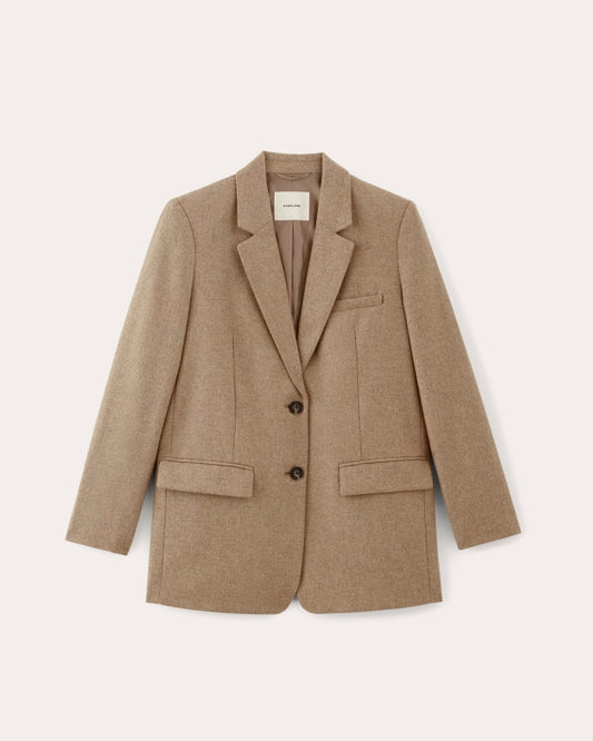 The Oversized Blazer in Wool | Beige Twill