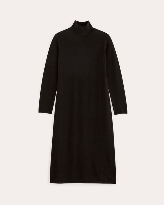 The Turtleneck Sweater Dress in Cashmere | Black
