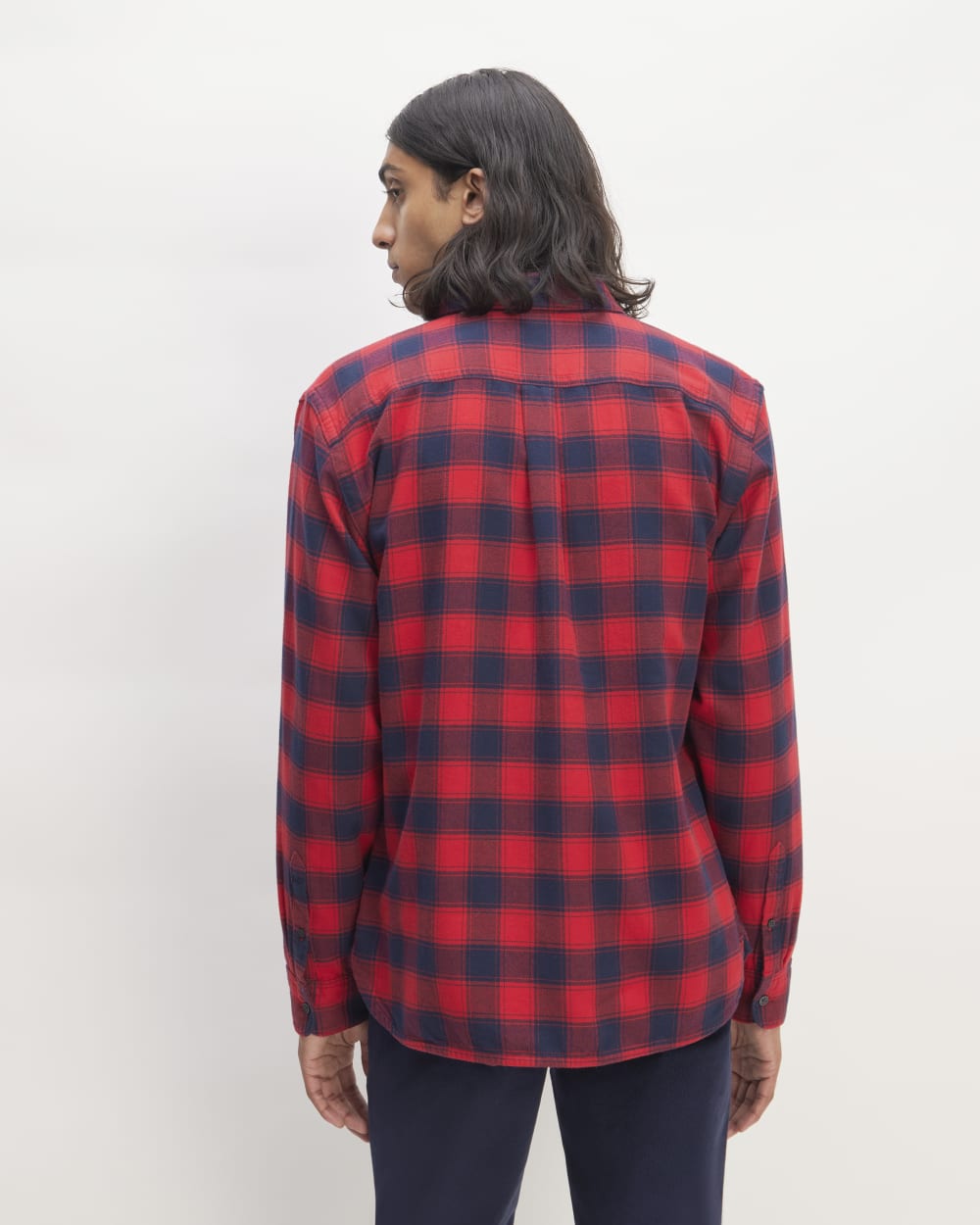 The Brushed Flannel Shirt | Haute Red / Bellwether Blue