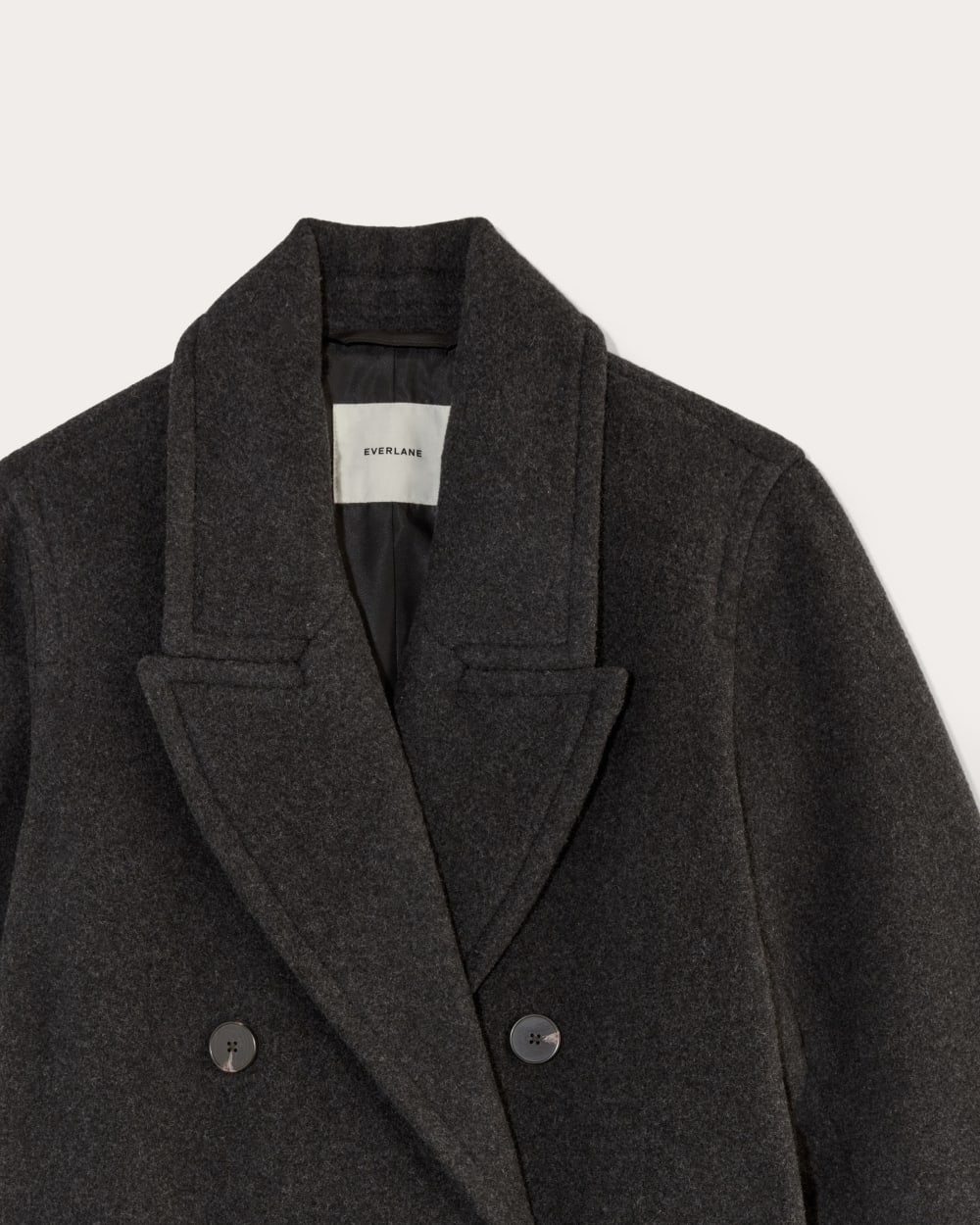 The Double-Breasted Coat in Wool | Heather Charcoal