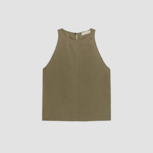 The Linen High-Neck Tank | Kalamata