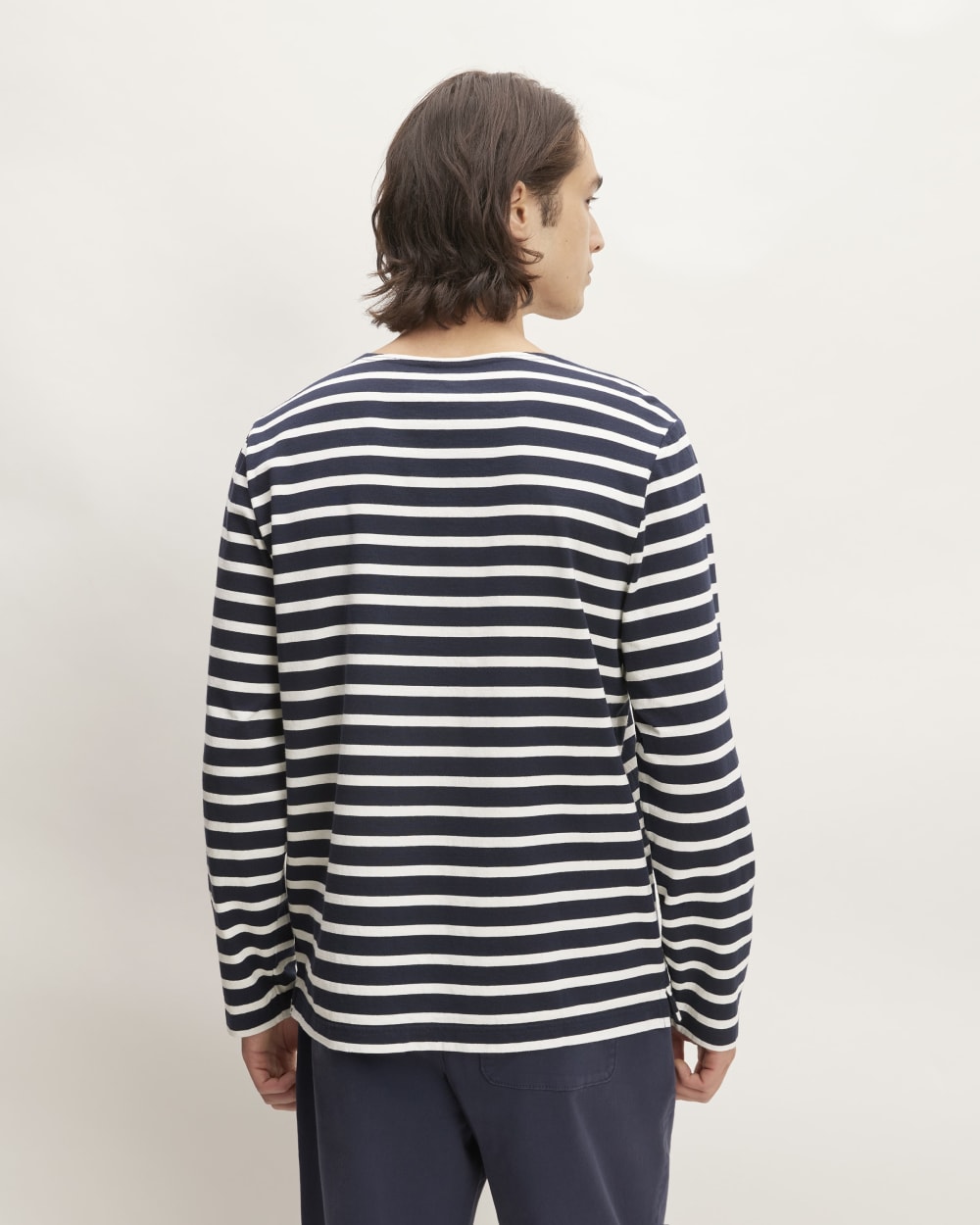 The Premium-Weight Long-Sleeve Mariner Tee | Navy / Bone