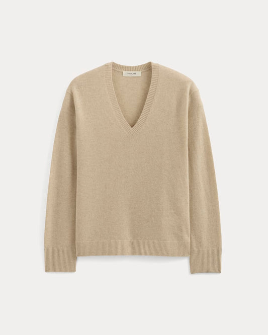 The Classic V in Cashmere | Heather Light Camel