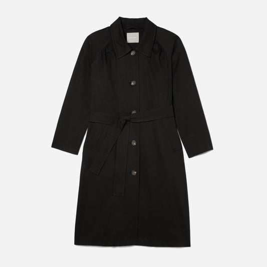 The Gathered Drape Trench | Black