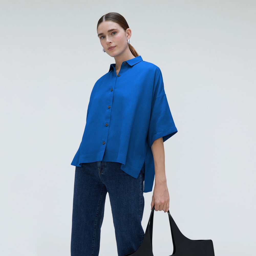 The Drapey Square Shirt | Lapis Blue