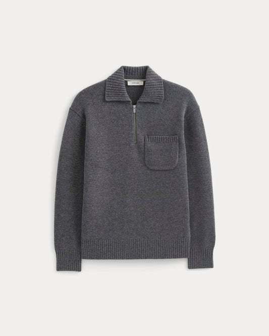 Luxe Merino Quarter-Zip Pullover | Heathered Charcoal